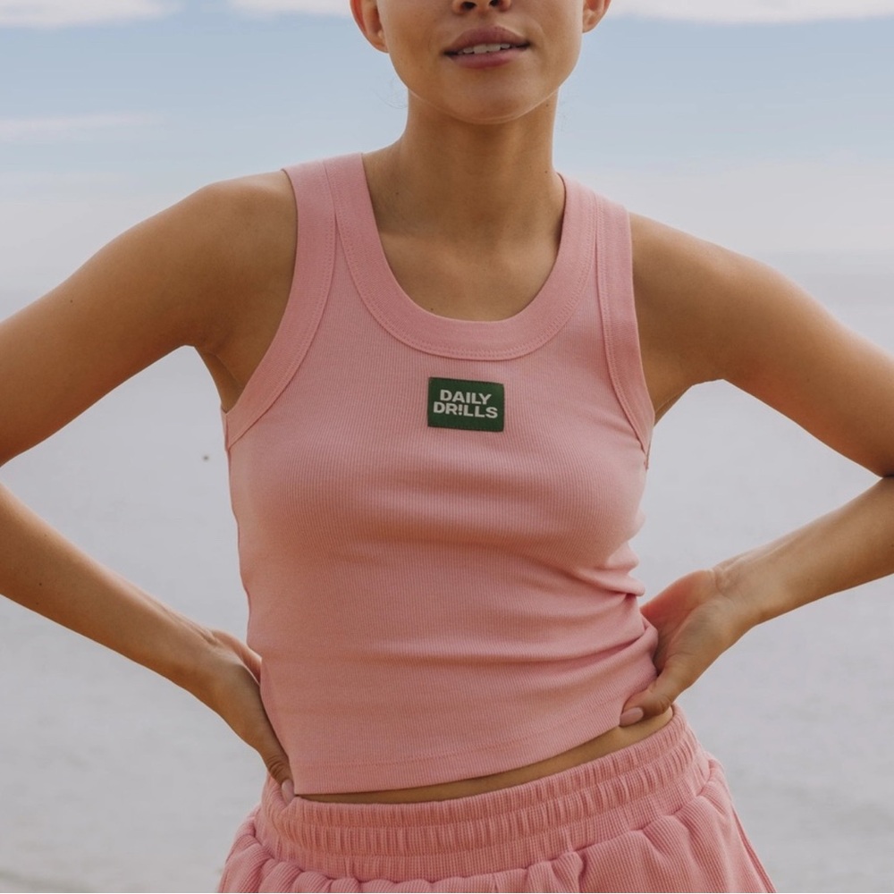 Daily Drills Pink Logo Tank Top